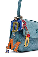 Women's Blue Printed Long Strap Crossbody Bag | Derimod Women's Blue Printed Long Strap Crossbody Bag | Derimod
