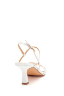 Women's White Printed Heeled Sandals | Derimod Women's White Printed Heeled Sandals | Derimod