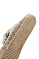 Women's Beige Buckled Suede Leather Espadrille Slippers | Derimod Women's Beige Buckled Suede Leather Espadrille Slippers | Derimod