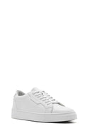 Men's White Lace-up Leather Sneaker | Derimod Men's White Lace-up Leather Sneaker | Derimod