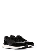 Erkek Siyah Bağcıklı Kalın Tabanlı Deri Casual Sneaker | Derimod Erkek Siyah Bağcıklı Kalın Tabanlı Deri Casual Sneaker | Derimod