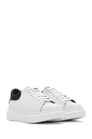 Men's White Lace-up Thick-Sole Leather Sneaker | Derimod Men's White Lace-up Thick-Sole Leather Sneaker | Derimod