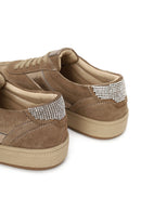 Kadın Bej Bağcıklı Süet Deri Sneaker | Derimod Kadın Bej Bağcıklı Süet Deri Sneaker | Derimod