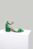 Suede Ankle Strap Women's Leather Heeled Sandals | Derimod Suede Ankle Strap Women's Leather Heeled Sandals | Derimod