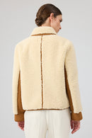 Samoens Women's Beige Short Teddy Coat | Derimod Samoens Women's Beige Short Teddy Coat | Derimod