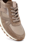 Kadın Vizon Bağcıklı Deri Sneaker | Derimod Kadın Vizon Bağcıklı Deri Sneaker | Derimod