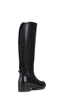 Geox Women's Black Felicity Leather Zippered Boots | Derimod Geox Women's Black Felicity Leather Zippered Boots | Derimod
