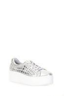 Women's Sneaker with Thick Silver Printed Sole | Derimod Women's Sneaker with Thick Silver Printed Sole | Derimod