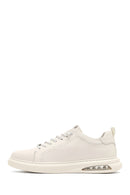 Erkek Beyaz Bağcıklı Deri Sneaker | Derimod Erkek Beyaz Bağcıklı Deri Sneaker | Derimod