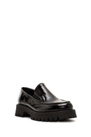 Kadın Siyah Rugan Deri Maskülen Loafer | Derimod Kadın Siyah Rugan Deri Maskülen Loafer | Derimod