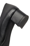 Derimod Flex Women Black Thick Heeled Leather Shoe | Derimod Derimod Flex Women Black Thick Heeled Leather Shoe | Derimod