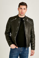 Westbrook Men's Leather Jacket | Derimod Westbrook Men's Leather Jacket | Derimod
