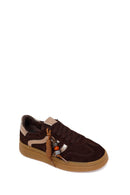 Woman Brown Lace-Up Charm Suede Leather Sneaker | Derimod Woman Brown Lace-Up Charm Suede Leather Sneaker | Derimod