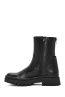 Women's Black Zippered Leather Boots | Derimod Women's Black Zippered Leather Boots | Derimod