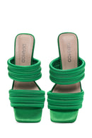Women's Green Heeled Slippers | Derimod Women's Green Heeled Slippers | Derimod