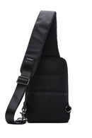 D-Pack Men's Black Technological Fabric Crossbody Bag | Derimod D-Pack Men's Black Technological Fabric Crossbody Bag | Derimod
