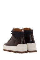 Men's Brown Thick-Sole Leather Sports Boots | Derimod Men's Brown Thick-Sole Leather Sports Boots | Derimod