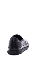 Men's Black Leather Perforated Sports Loafer | Derimod Men's Black Leather Perforated Sports Loafer | Derimod