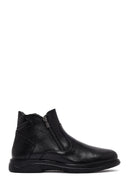 Male Black Double Zip Closure Leather Boots | Derimod Male Black Double Zip Closure Leather Boots | Derimod