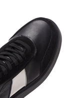 Kadın Siyah Deri Kalın Tabanlı Sneaker | Derimod Kadın Siyah Deri Kalın Tabanlı Sneaker | Derimod