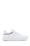Alberto Guardiani Women's White Chain Leather Sneaker | Derimod Alberto Guardiani Women's White Chain Leather Sneaker | Derimod