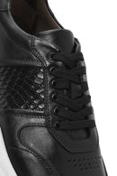 Men's Black Lace-Up Leather Casual Sneaker | Derimod Men's Black Lace-Up Leather Casual Sneaker | Derimod