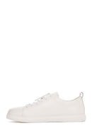 Erkek Beyaz Bağcıklı Deri Sneaker | Derimod Erkek Beyaz Bağcıklı Deri Sneaker | Derimod