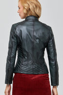 Naomi Women's Leather Jacket | Derimod Naomi Women's Leather Jacket | Derimod
