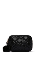 Women's Black Long Strap Quilted Crossbody Bag | Derimod Women's Black Long Strap Quilted Crossbody Bag | Derimod