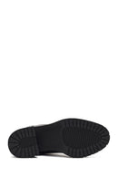 Women's Black Zippered Thick Heeled Leather Boot | Derimod Women's Black Zippered Thick Heeled Leather Boot | Derimod