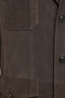 Sacramento Men's Brown Nubuck Leather Jacket | Derimod Sacramento Men's Brown Nubuck Leather Jacket | Derimod