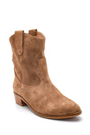 Women's Suede Leather Cowboy Boots | Derimod Women's Suede Leather Cowboy Boots | Derimod