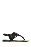 Women's Black Back Strap Flip Flop Sandals | Derimod Women's Black Back Strap Flip Flop Sandals | Derimod