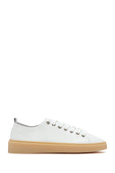 Erkek Beyaz Bağcıklı Deri Sneaker | Derimod Erkek Beyaz Bağcıklı Deri Sneaker | Derimod