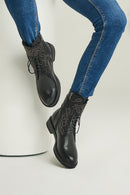 Studded Women's Leather Boots | Derimod Studded Women's Leather Boots | Derimod