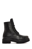 Women's Black Zippered Leather Boots | Derimod Women's Black Zippered Leather Boots | Derimod