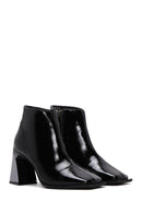 Women's Black Patent Leather Heeled Boots | Derimod Women's Black Patent Leather Heeled Boots | Derimod