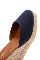 Kadın Lacivert Bilekten Bantlı Dolgu Topuklu Espadril | Derimod Kadın Lacivert Bilekten Bantlı Dolgu Topuklu Espadril | Derimod