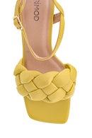 Women's Knitted Detailed Heeled Sandals | Derimod Women's Knitted Detailed Heeled Sandals | Derimod
