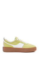 ACBC x Derimod Women's Yellow Lace-Up Suede Sneakers | Derimod ACBC x Derimod Women's Yellow Lace-Up Suede Sneakers | Derimod