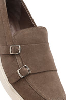 Erkek Bej Çift Tokalı Süet Deri Casual Loafer | Derimod Erkek Bej Çift Tokalı Süet Deri Casual Loafer | Derimod