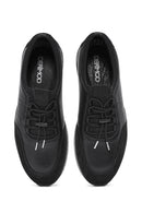 Men's Black Lace-Up Leather Casual Sneaker | Derimod Men's Black Lace-Up Leather Casual Sneaker | Derimod