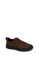 Male Brown Lace-up Thick-soled Nubuck Leather Sneaker | Derimod Male Brown Lace-up Thick-soled Nubuck Leather Sneaker | Derimod