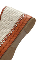 Women's Tan Ankle Buckle Wedge Heel Espadrille Sandals | Derimod Women's Tan Ankle Buckle Wedge Heel Espadrille Sandals | Derimod