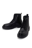 Men's Black Zippered Casual Leather Boots | Derimod Men's Black Zippered Casual Leather Boots | Derimod