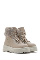 Women's Beige Thick Soled Casual Boots | Derimod Women's Beige Thick Soled Casual Boots | Derimod