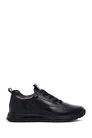 Men's Black Lace-Up Leather Casual Sneakers | Derimod Men's Black Lace-Up Leather Casual Sneakers | Derimod