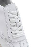Kadın Beyaz Bağcıklı Deri Sneaker | Derimod Kadın Beyaz Bağcıklı Deri Sneaker | Derimod