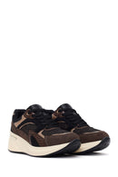 Woman Brown Lace-Up Wedge Sneaker | Derimod Woman Brown Lace-Up Wedge Sneaker | Derimod