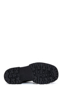Women's Black Thick Soled Leather Boots | Derimod Women's Black Thick Soled Leather Boots | Derimod